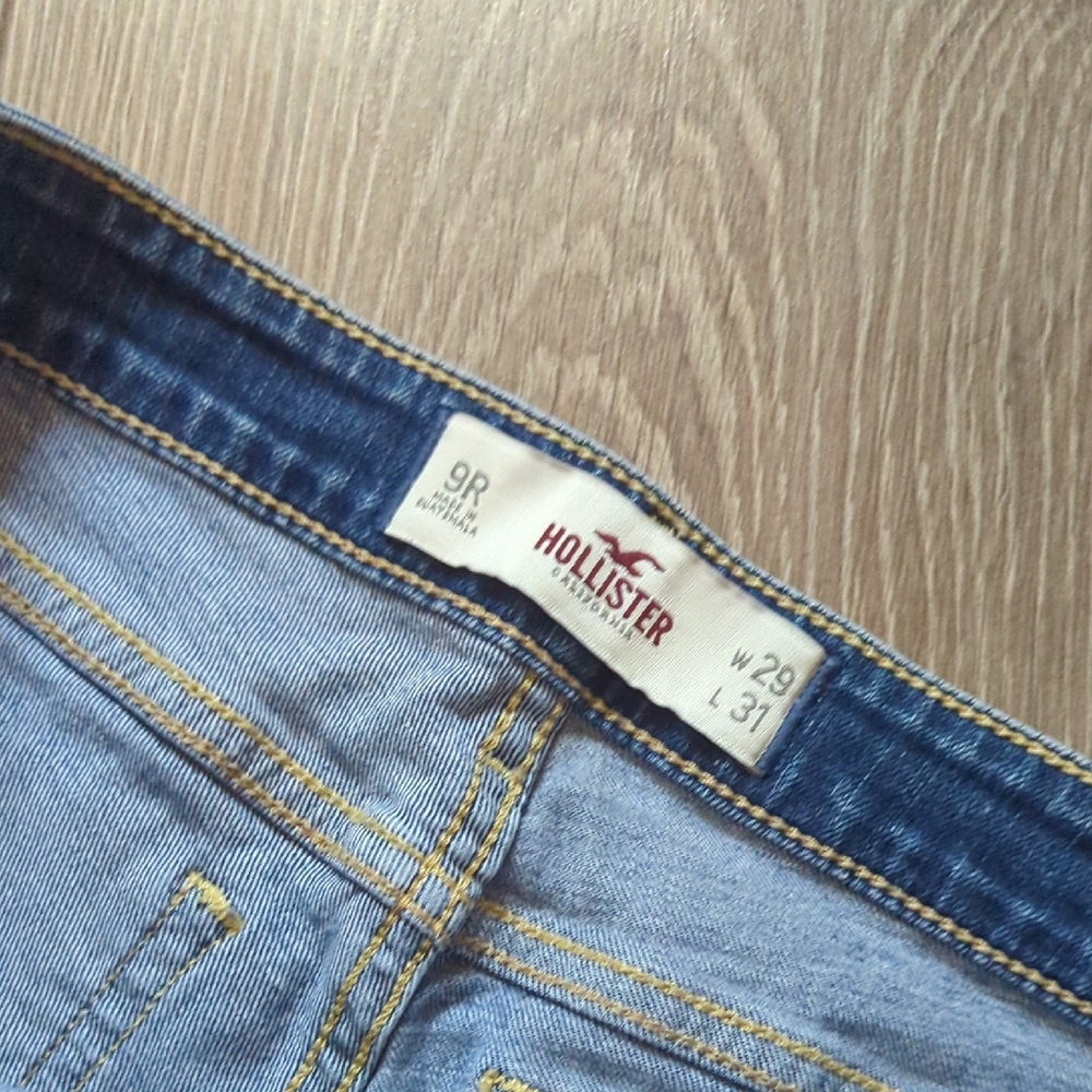 Hollister Blue Jean Shorts Distressed Cut-Off Style Super Short - Picture 2 of 4